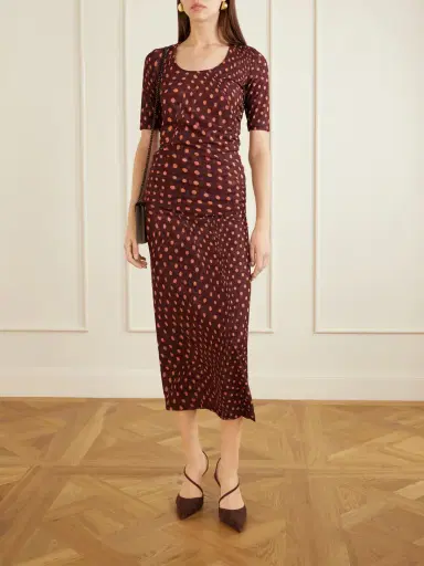 Stella McCartney Gathered Polka-dot Mesh Midi Skirt | Thumbnail 2 Stella McCartney Gathered Polka-dot Mesh Midi Skirt | Thumbnail 2