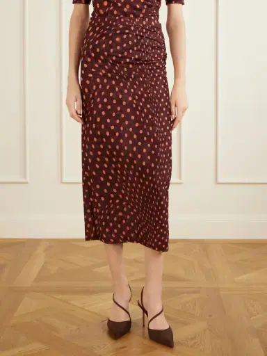 Stella McCartney Gathered Polka-dot Mesh Midi Skirt | Thumbnail 3 Stella McCartney Gathered Polka-dot Mesh Midi Skirt | Thumbnail 3