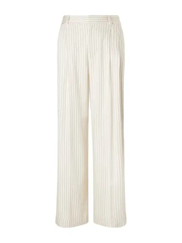 Frame Avenue Pleated Striped Woven Wide-leg Pants