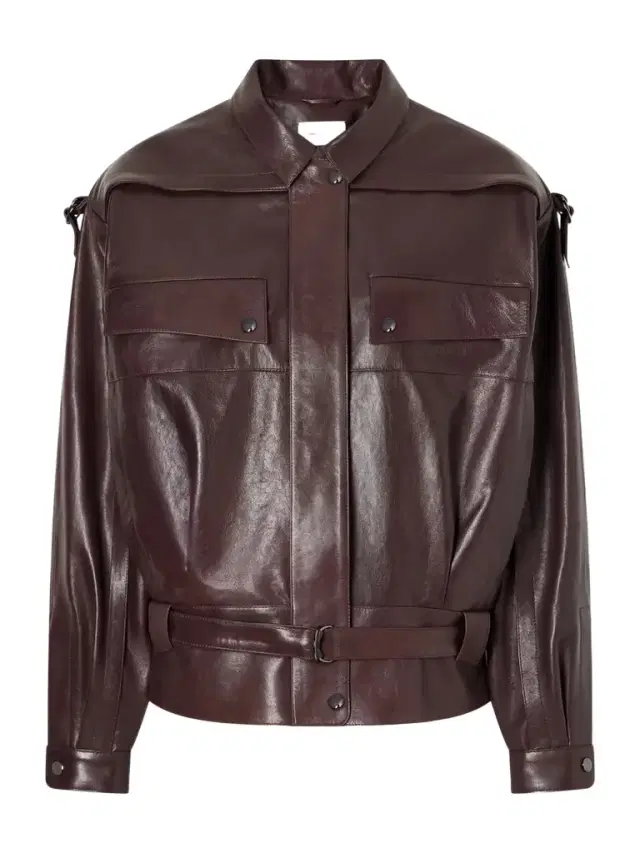 Magda Butrym Belted Leather Biker Jacket