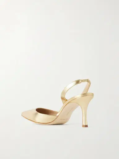 Manolo Blahnik Carolyne 50 Metallic Leather Slingback Pumps | Thumbnail 3 Manolo Blahnik Carolyne 50 Metallic Leather Slingback Pumps | Thumbnail 3