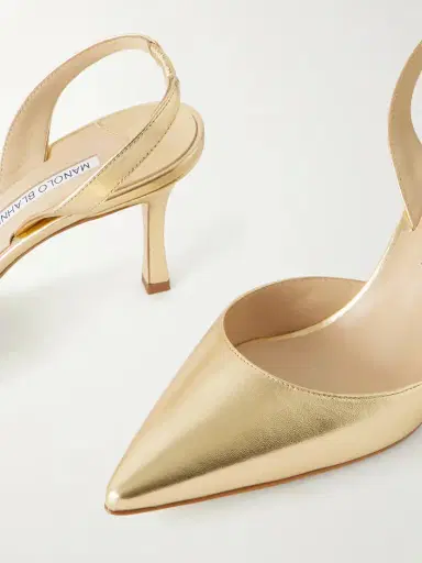 Manolo Blahnik Carolyne 50 Metallic Leather Slingback Pumps | Thumbnail 5 Manolo Blahnik Carolyne 50 Metallic Leather Slingback Pumps | Thumbnail 5