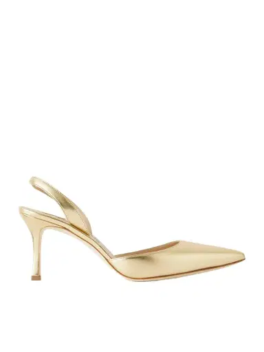 Manolo Blahnik Carolyne 50 Metallic Leather Slingback Pumps | Thumbnail 1 Manolo Blahnik Carolyne 50 Metallic Leather Slingback Pumps | Thumbnail 1