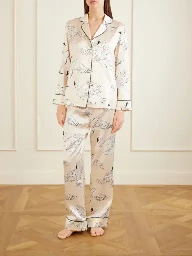 Olivia von Halle Lila Printed Silk-satin Pajama Set | Thumbnail 3 Olivia von Halle Lila Printed Silk-satin Pajama Set | Thumbnail 3