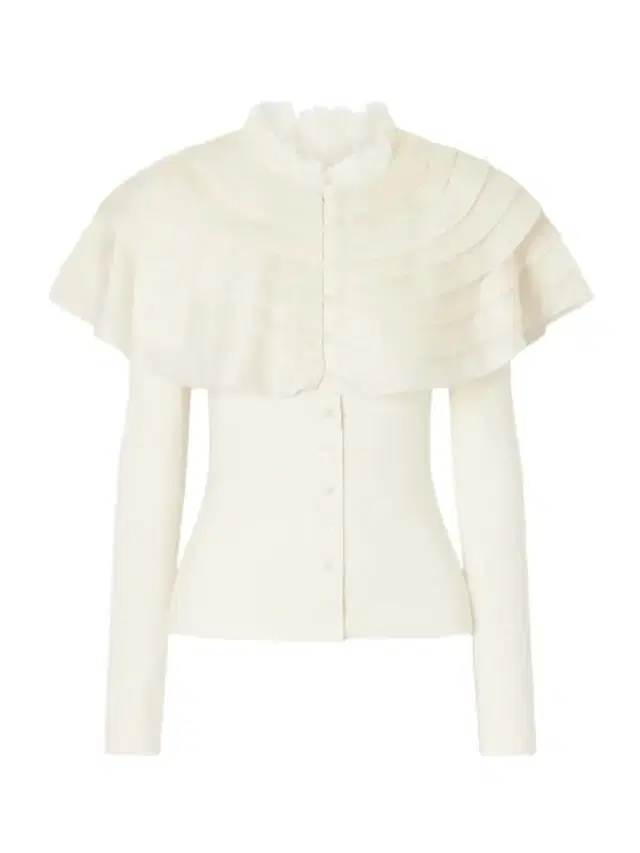 Wanda Ruffled Lace And Brocade-trimmed Wool Cardigan
