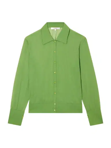 Frame The Collared Cardi Cotton-blend Cardigan | Thumbnail 1 Frame The Collared Cardi Cotton-blend Cardigan | Thumbnail 1