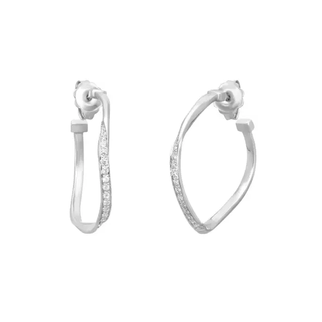 MARCO BICEGO Marco Bicego Marrakech 18K White Gold Diamond Hoop Earrings by The Solist