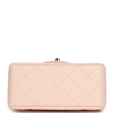 Chanel Chanel Mini Classic Square Flap Bag Pink Lambskin Gold Hardware | Thumbnail 6