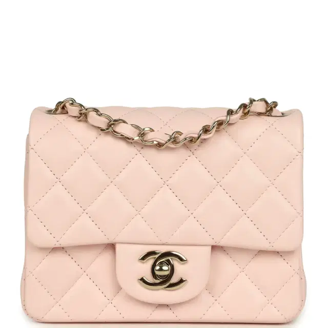 Chanel Chanel Mini Classic Square Flap Bag Pink Lambskin Gold Hardware