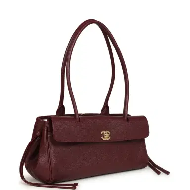 Chanel Chanel Small "Urban Essential" East West Shopping Tote Dark Burgundy Caviar Gold Hardware | Thumbnail 2
