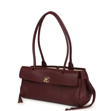 Chanel Chanel Small "Urban Essential" East West Shopping Tote Dark Burgundy Caviar Gold Hardware | Thumbnail 5