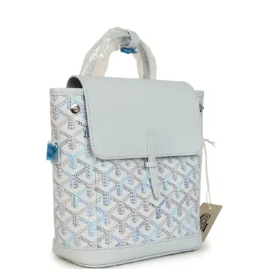 goyard Goyard Goyardine Canvas Polar Blue Mini Alpin Backpack Palladium Hardware | Thumbnail 2 goyard Goyard Goyardine Canvas Polar Blue Mini Alpin Backpack Palladium Hardware | Thumbnail 2