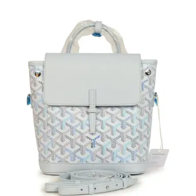 goyard Goyard Goyardine Canvas Polar Blue Mini Alpin Backpack Palladium Hardware | Thumbnail 1 goyard Goyard Goyardine Canvas Polar Blue Mini Alpin Backpack Palladium Hardware | Thumbnail 1