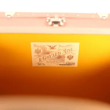 goyard Goyard Goyardine Canvas Saigon Mini Marquetry Trunk Bag Powder Pink Chevroches Calfskin Palladium Hardware | Thumbnail 10 goyard Goyard Goyardine Canvas Saigon Mini Marquetry Trunk Bag Powder Pink Chevroches Calfskin Palladium Hardware | Thumbnail 10