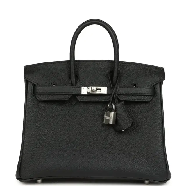 hermes Hermes Birkin 25 Black Togo Palladium Hardware