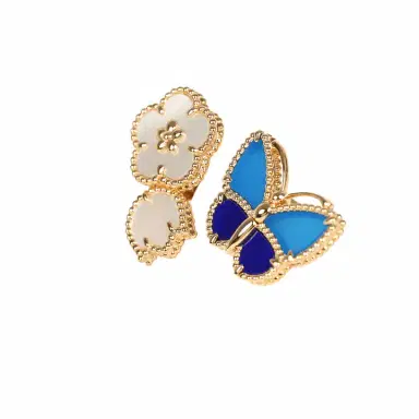 Van Cleef & Arpels Van Cleef & Arpels Lucky Spring Butterfly Between the Finger Ring Lapis Lazuli, Blue Agate, Mother of Pearl 18K Yellow Gold | Thumbnail 2 Van Cleef & Arpels Van Cleef & Arpels Lucky Spring Butterfly Between the Finger Ring Lapis Lazuli, Blue Agate, Mother of Pearl 18K Yellow Gold | Thumbnail 2