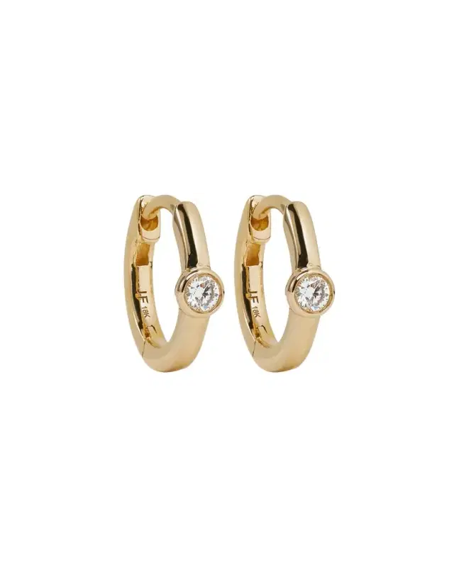 Jennifer Fisher 18K Essential Single Stone Tiny Huggie