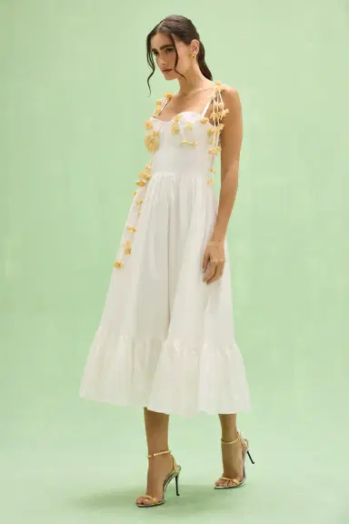 PatBo TRICOLINE LOTUS MIDI DRESS | Thumbnail 3 PatBo TRICOLINE LOTUS MIDI DRESS | Thumbnail 3