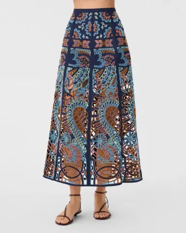 Emporio Sirenuse Rita Skirt in Brisé Cutwork | Thumbnail 4
