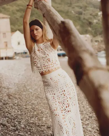 Emporio Sirenuse Rita Skirt in Brisé Cutwork | Thumbnail 5