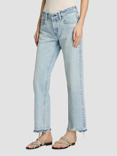 Moussy Vintage Women's Barrington Low-Rise Straight-Fit Jeans - Light Blue - Size 31 | Thumbnail 4