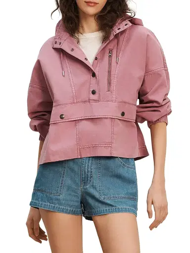 Veronica Beard Women's Cunningham Button-Front Cotton Pullover Jacket | Thumbnail 3 Veronica Beard Women's Cunningham Button-Front Cotton Pullover Jacket | Thumbnail 3
