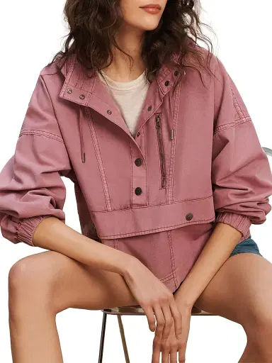 Veronica Beard Women's Cunningham Button-Front Cotton Pullover Jacket | Thumbnail 5 Veronica Beard Women's Cunningham Button-Front Cotton Pullover Jacket | Thumbnail 5