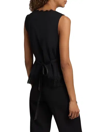 3.1 Phillip Lim Women's Satin Lace Tie Waist Top - Black - Size Large | Thumbnail 5 3.1 Phillip Lim Women's Satin Lace Tie Waist Top - Black - Size Large | Thumbnail 5