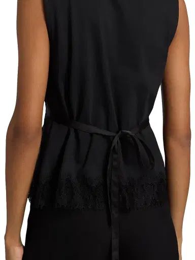 3.1 Phillip Lim Women's Satin Lace Tie Waist Top - Black - Size Large | Thumbnail 6 3.1 Phillip Lim Women's Satin Lace Tie Waist Top - Black - Size Large | Thumbnail 6
