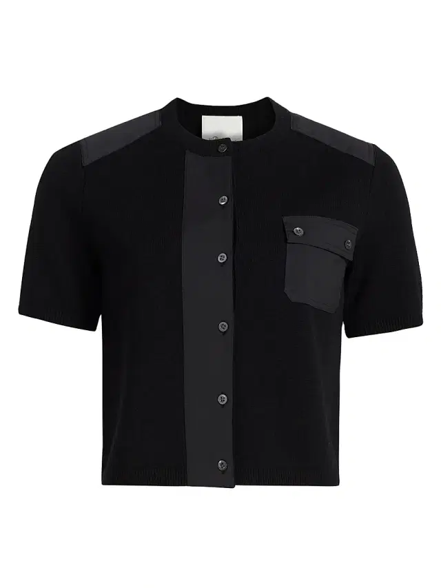 3.1 Phillip Lim Women's Wool Short Sleeve Cardigan - Black