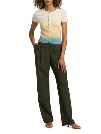 3.1 Phillip Lim Women's Dip-Dye Short-Sleeve Cardigan - Storm Canyon Multi - Size Large | Thumbnail 2