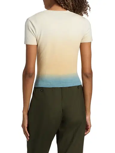 3.1 Phillip Lim Women's Dip-Dye Short-Sleeve Cardigan - Storm Canyon Multi - Size Large | Thumbnail 5
