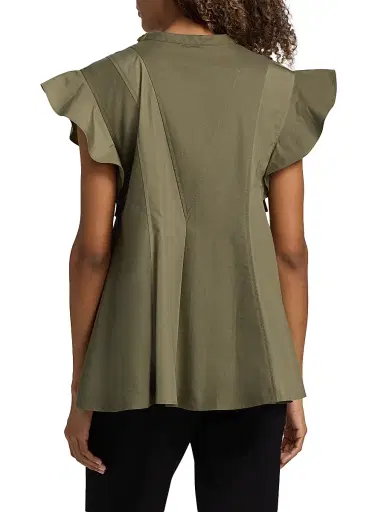 3.1 Phillip Lim Women's Cotton Poplin Button-Front Blouse - Burnt Olive - Size Small | Thumbnail 5 3.1 Phillip Lim Women's Cotton Poplin Button-Front Blouse - Burnt Olive - Size Small | Thumbnail 5