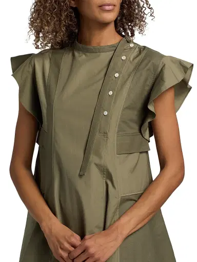 3.1 Phillip Lim Women's Cotton Poplin Button-Front Blouse - Burnt Olive - Size Small | Thumbnail 6 3.1 Phillip Lim Women's Cotton Poplin Button-Front Blouse - Burnt Olive - Size Small | Thumbnail 6