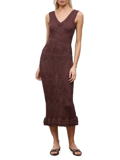 STAUD Women's Roan Crochet Midi-Dress - Root | Thumbnail 2