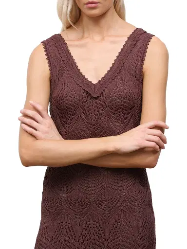 STAUD Women's Roan Crochet Midi-Dress - Root | Thumbnail 5