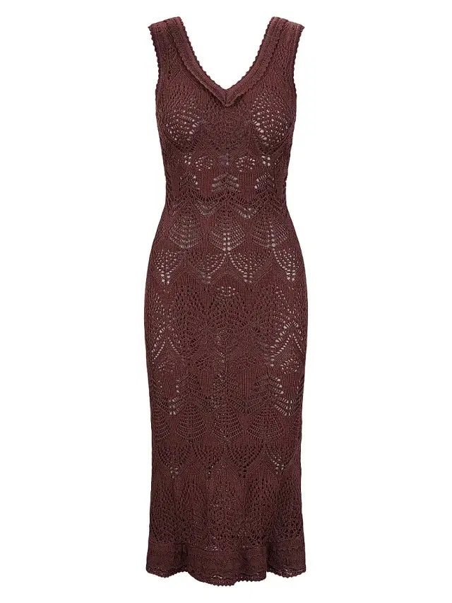 Staud Women's Roan Crochet Midi-Dress - Root