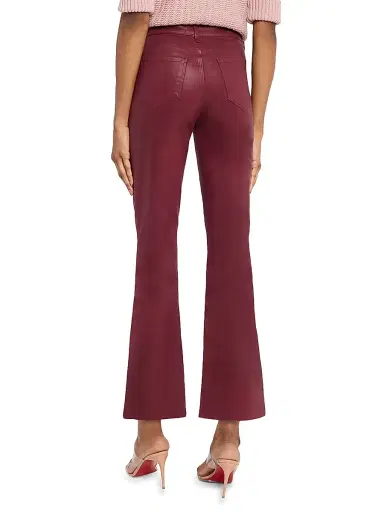 L'AGENCE Women's Kendra Coated High-Rise Crop Flare Pants - Dark Red | Thumbnail 4 L'AGENCE Women's Kendra Coated High-Rise Crop Flare Pants - Dark Red | Thumbnail 4