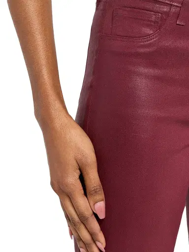 L'AGENCE Women's Kendra Coated High-Rise Crop Flare Pants - Dark Red | Thumbnail 5 L'AGENCE Women's Kendra Coated High-Rise Crop Flare Pants - Dark Red | Thumbnail 5