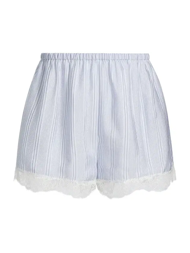 FRAME Women's The Stripe Silk Lace-Trim Shorts - Chambray Multi