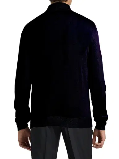 Saks Fifth Avenue Men's Wool-Cashmere Quarter-Zip Sweater - Navy | Thumbnail 5 Saks Fifth Avenue Men's Wool-Cashmere Quarter-Zip Sweater - Navy | Thumbnail 5
