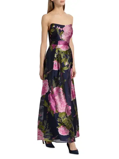 Kay Unger Women's Willow Floral Metallic Organza Gown - Azalea Pink - Size 16 | Thumbnail 2 Kay Unger Women's Willow Floral Metallic Organza Gown - Azalea Pink - Size 16 | Thumbnail 2