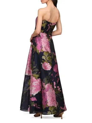 Kay Unger Women's Willow Floral Metallic Organza Gown - Azalea Pink - Size 16 | Thumbnail 5 Kay Unger Women's Willow Floral Metallic Organza Gown - Azalea Pink - Size 16 | Thumbnail 5