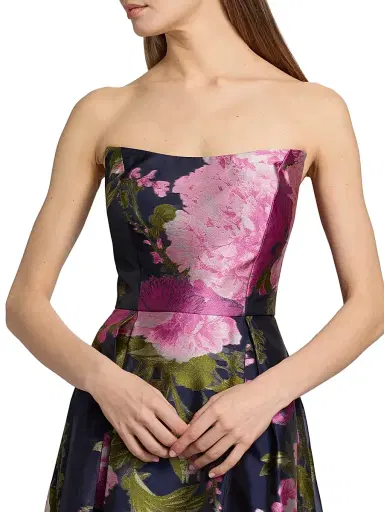 Kay Unger Women's Willow Floral Metallic Organza Gown - Azalea Pink - Size 16 | Thumbnail 6 Kay Unger Women's Willow Floral Metallic Organza Gown - Azalea Pink - Size 16 | Thumbnail 6