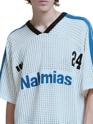 Nahmias Men's Cotton Knit Soccer Jersey - Egg White | Thumbnail 5