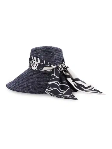 Eugenia Kim Women's Mirabel Wide-Brim Straw Sun Hat - Black | Thumbnail 2 Eugenia Kim Women's Mirabel Wide-Brim Straw Sun Hat - Black | Thumbnail 2