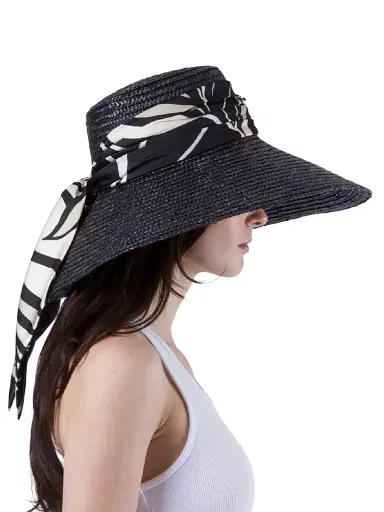 Eugenia Kim Women's Mirabel Wide-Brim Straw Sun Hat - Black | Thumbnail 5 Eugenia Kim Women's Mirabel Wide-Brim Straw Sun Hat - Black | Thumbnail 5