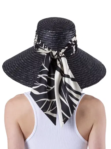 Eugenia Kim Women's Mirabel Wide-Brim Straw Sun Hat - Black | Thumbnail 6 Eugenia Kim Women's Mirabel Wide-Brim Straw Sun Hat - Black | Thumbnail 6