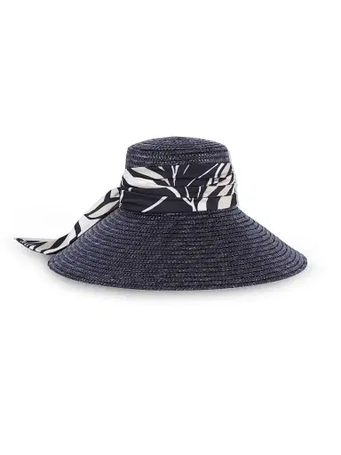 Eugenia Kim Women's Mirabel Wide-Brim Straw Sun Hat - Black | Thumbnail 1 Eugenia Kim Women's Mirabel Wide-Brim Straw Sun Hat - Black | Thumbnail 1