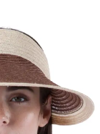 Eugenia Kim Women's Trixie Colorblocked Hemp-Blend Visor - Natural Chocolate | Thumbnail 2